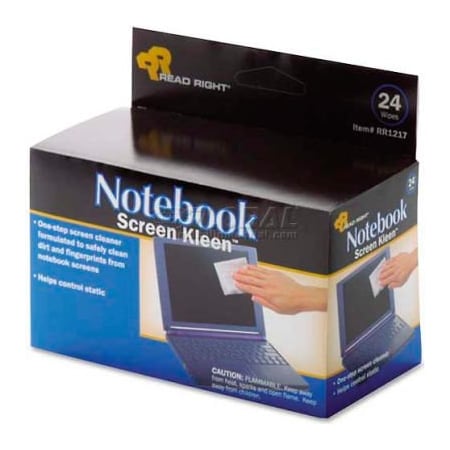 Advantus Read Right Premoistened Screen Kleen, Lint-Free, 24/Box - REARR1217 RR1217